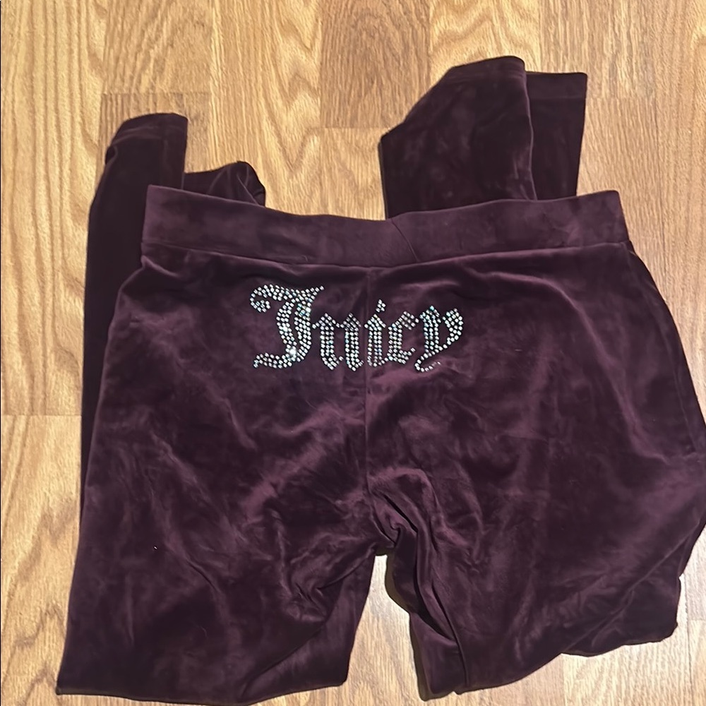 Juicy Couture Velvet Pants in Deep Burgundy